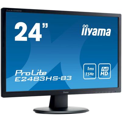 iiyama ProLite E2483HS-B1 - 24 inch - 1920x1080 - DVI - HDMI - VGA - Zwart