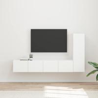 Tv-meubelset Wandgemonteerd 2 pcs Wit Bewerkt hout