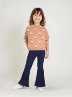 Set met sweater met print en uitlopende legging voor meisjes marineblauw