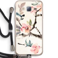 Japanse bloemen: Samsung Galaxy J3 (2016) Transparant Hoesje met koord