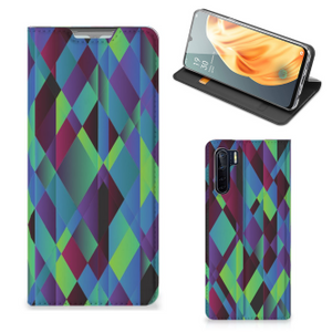 OPPO Reno3 | A91 Stand Case Abstract Green Blue