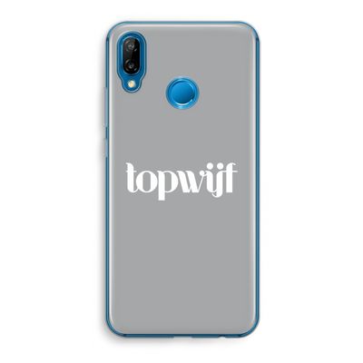 Topwijf Grijs Wit: Huawei P20 Lite Transparant Hoesje