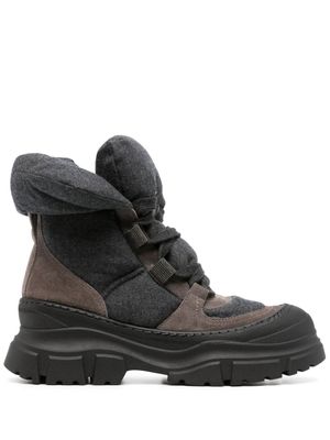 Brunello Cucinelli bottines à design bicolore - Marron