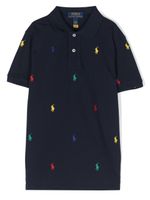 Ralph Lauren Kids polo en piqué à logo brodé - Bleu - thumbnail