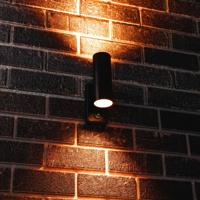 LED&apos;s Light RVS LED Buitenlamp met Bewegingssensor - 2 lichts up & down - IP44 - Zwart