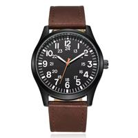 Stijlvol herenhorloge met bruin lederen band - Klassiek design Stijlvol herenhorloge met bruin lederen band - Klassiek design