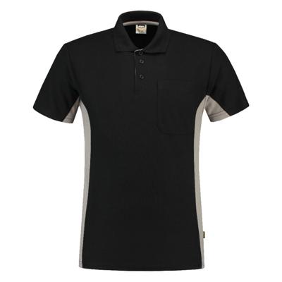 Tricorp Workwear 202002 Bi-Color unisex poloshirt Zwart Grijs XL