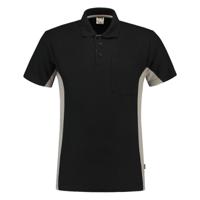 Tricorp Workwear 202002 Bi-Color unisex poloshirt Zwart Grijs XL