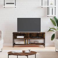 Tv-meubel 100x35x45 cm bewerkt hout gerookt eikenkleurig - thumbnail
