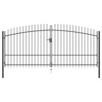 Hekpoort dubbele deur met speren bovenkant 400x225 cm
