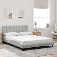 Bedframe zonder matras "Hanko" 140x200 cm fluweel lichtgrijs