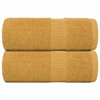 VidaXL Zeepdoekjes 2 st 30x30 cm 360 g/m² 100% katoen goudkleurig