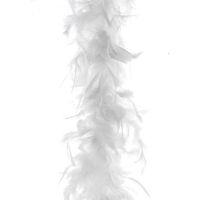 Boa kerstslinger veren wit 200 cm kerstversiering - Kerstslingers - thumbnail