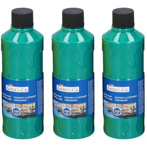 4x Acrylverf / temperaverf fles groen 250 ml