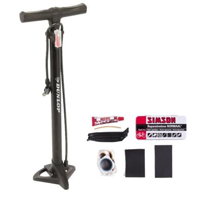 Fietsbanden repareren set fietspomp met reparatie kit