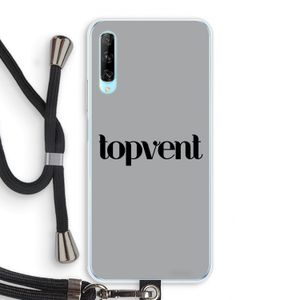 Topvent Grijs Zwart: Huawei P Smart Pro Transparant Hoesje met koord
