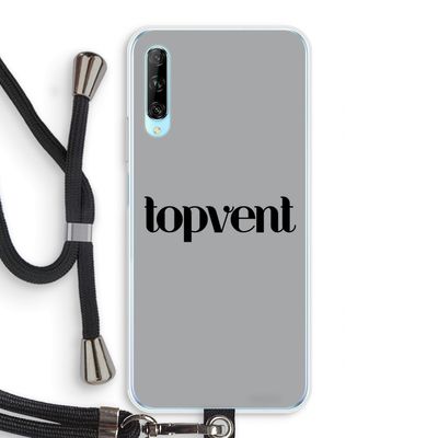 Topvent Grijs Zwart: Huawei P Smart Pro Transparant Hoesje met koord