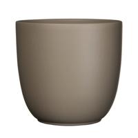 Bloempot - taupe bruin mat - H18,5 x D19,5 cm - keramiek - voor kamerplant - plantenpot