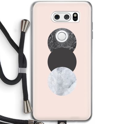 Marmeren cirkels: LG V30 Transparant Hoesje met koord