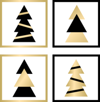 Onderzetters Kerst elegante boom patroon