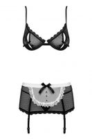 Obsessive Maidme Lingerieset Zwart, Wit Elastaan, Polyamide