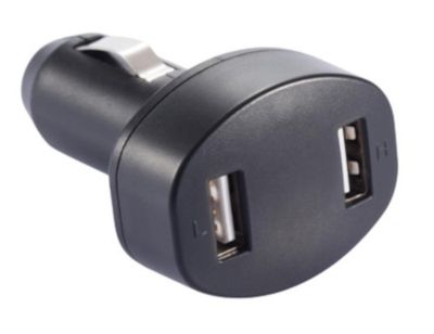 XD Collection autolader met dubbele USB poort 5V/2,4A ABS zwart
