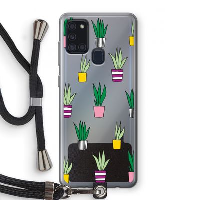Sanseveria: Samsung Galaxy A21s Transparant Hoesje met koord