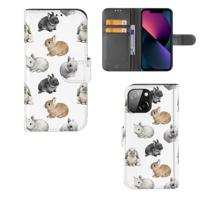 Telefoonhoesje | Met pasjeshouder | voor iPhone 13 Mini Konijntjes