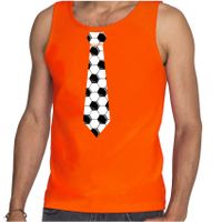 Tanktop voetbal stropdas Holland / Nederland supporter EK/ WK oranje voor heren - thumbnail