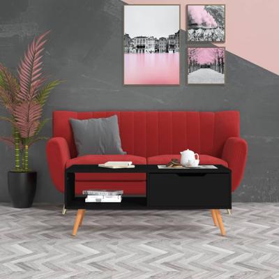 Salontafel 100x49,5x43 cm bewerkt hout zwart
