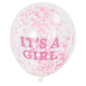 Haza Witbaard confetti ballonnen meisje, 6st.