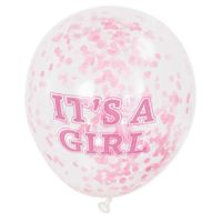 Haza Witbaard confetti ballonnen meisje, 6st.
