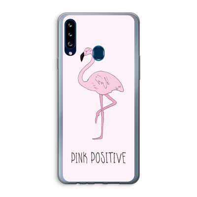 Pink positive: Samsung Galaxy A20s Transparant Hoesje
