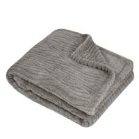 Stof Textiles Plaid/bankdeken/bedsprei Columbia - lichtgrijs - 130 x 160 cm - 1 persoons