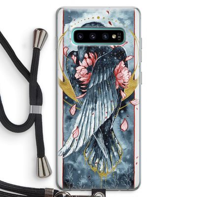 Golden Raven: Samsung Galaxy S10 Plus Transparant Hoesje met koord
