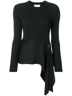 3.1 Phillip Lim pull nervuré à détail noué sur le côté - Noir