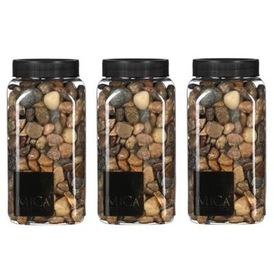 Mica decorations Decoratie stenen - 3x - bruin mix - 650 ml - hobby materialen - plantenpot vulling Mica decorations Decoratie stenen - 3x - bruin mix - 650 ml - hobby materialen - plantenpot vulling