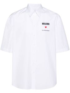 Moschino chemise à slogan brodé - Blanc