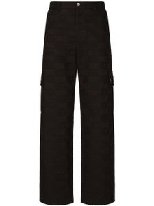 Dolce & Gabbana pantalon en coton à logo en jacquard - Noir