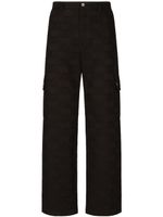 Dolce & Gabbana pantalon en coton à logo en jacquard - Noir