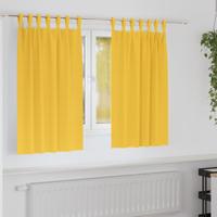 Gordijnen met gordijnen 2 pcs Mosterdgeel Polyester