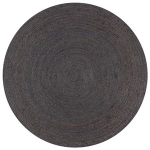 VidaXL Vloerkleed handgemaakt rond 120 cm jute donkergrijs