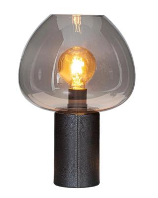 Tafellamp zwart met smokeglazen kap E27 fitting en schakelaar By Rydens Cozy