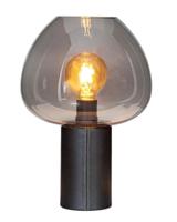 Tafellamp zwart met smokeglazen kap E27 fitting en schakelaar By Rydens Cozy