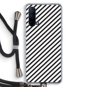 Strepen zwart-wit: OnePlus Nord CE 5G Transparant Hoesje met koord