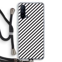 Strepen zwart-wit: OnePlus Nord CE 5G Transparant Hoesje met koord