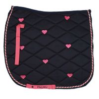 Pagony zadeldek Hearts donkerblauw maat:dr cob