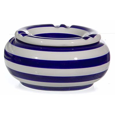 Terrasasbak - blauw/wit - keramieken 13 cm - binnen en buiten Terrasasbak - blauw/wit - keramieken 13 cm - binnen en buiten