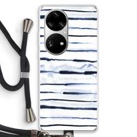 Ink Stripes: Huawei P50 Pro Transparant Hoesje met koord