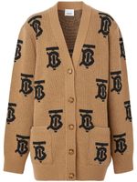 Burberry cardigan à motif monogrammé en intarsia - Marron